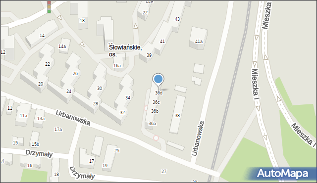 Poznań, Urbanowska, 36d, mapa Poznania