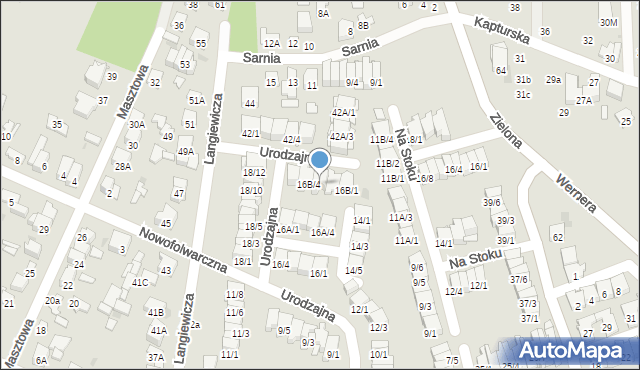 Radom, Urodzajna, 16B/3, mapa Radomia