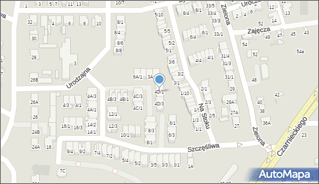 Radom, Urodzajna, 4D/1, mapa Radomia