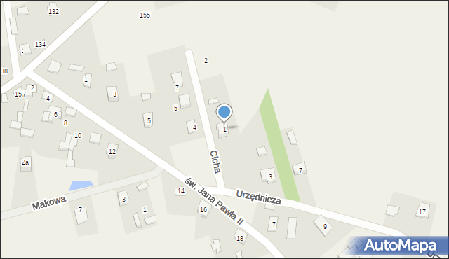 Rykoszyn, Urzędnicza, 1, mapa Rykoszyn