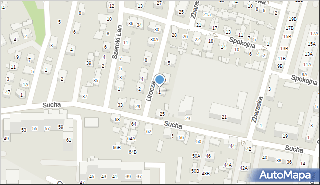 Sosnowiec, Urocza, 1, mapa Sosnowca