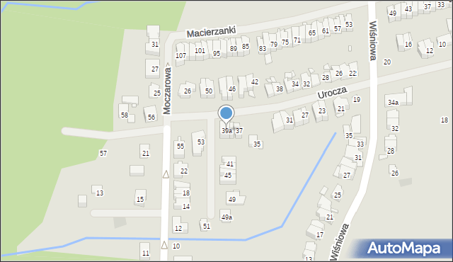 Szczecin, Urocza, 39a, mapa Szczecina