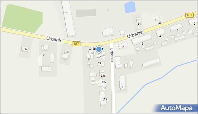 Urbanie, Urbanie, 7/2, mapa Urbanie