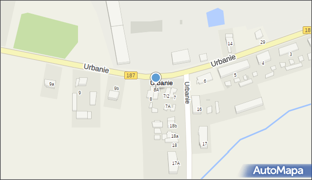 Urbanie, Urbanie, 8A, mapa Urbanie