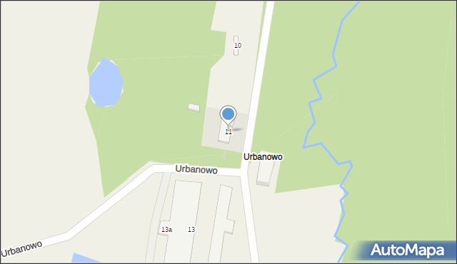 Urbanowo, Urbanowo, 11, mapa Urbanowo