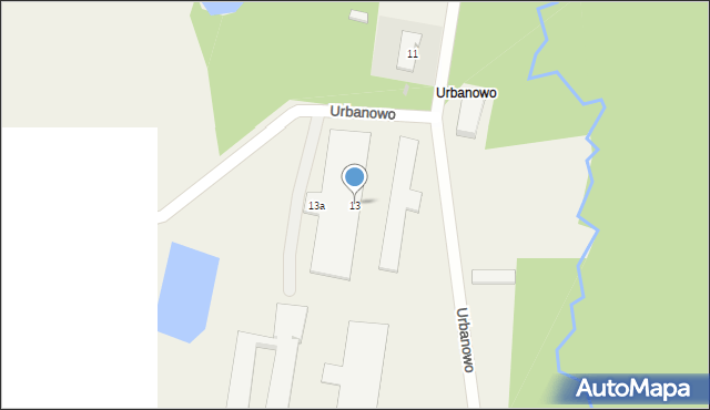 Urbanowo, Urbanowo, 13, mapa Urbanowo