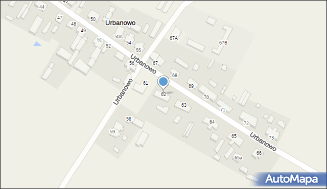 Urbanowo, Urbanowo, 62, mapa Urbanowo