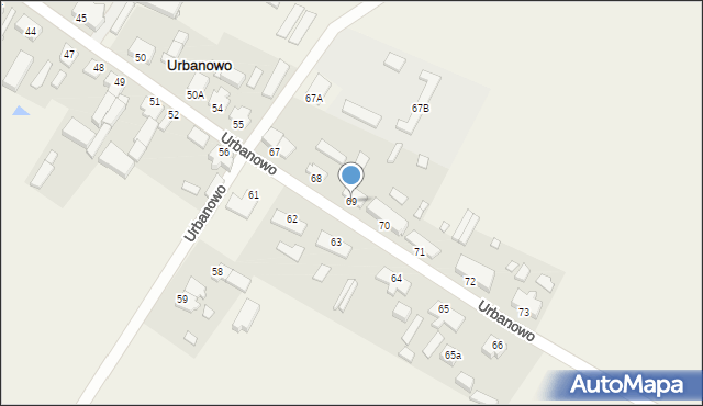 Urbanowo, Urbanowo, 69, mapa Urbanowo