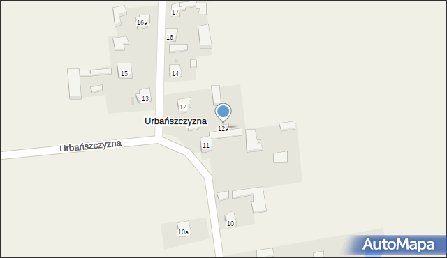 Urbańszczyzna, Urbańszczyzna, 12a, mapa Urbańszczyzna