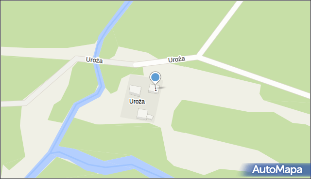 Uroża, Uroża, 1, mapa Uroża