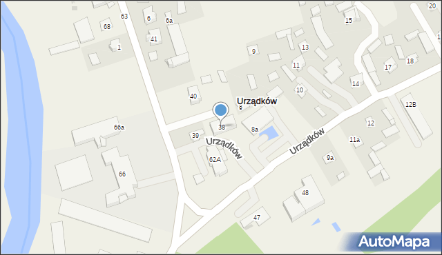 Urządków, Urządków, 38, mapa Urządków