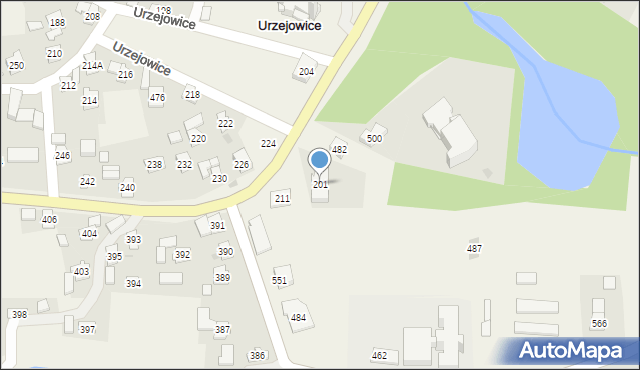 Urzejowice, Urzejowice, 201, mapa Urzejowice