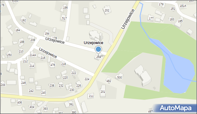 Urzejowice, Urzejowice, 204, mapa Urzejowice