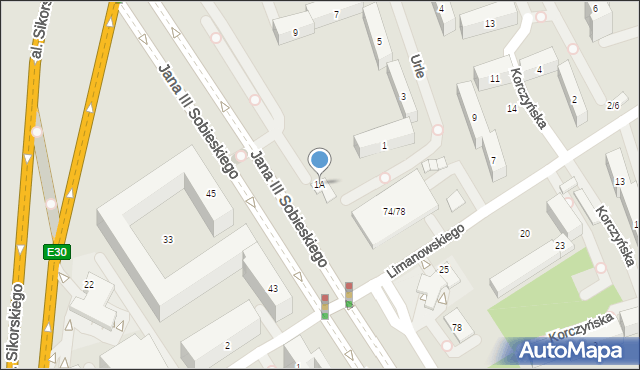 Warszawa, Urle, 1A, mapa Warszawy