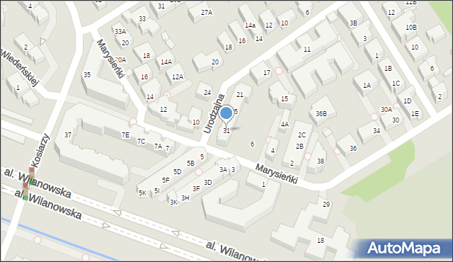 Warszawa, Urodzajna, 31, mapa Warszawy