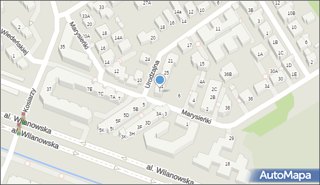 Warszawa, Urodzajna, 33, mapa Warszawy