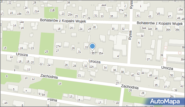 Warszawa, Urocza, 35, mapa Warszawy