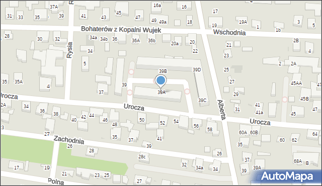 Warszawa, Urocza, 39A, mapa Warszawy