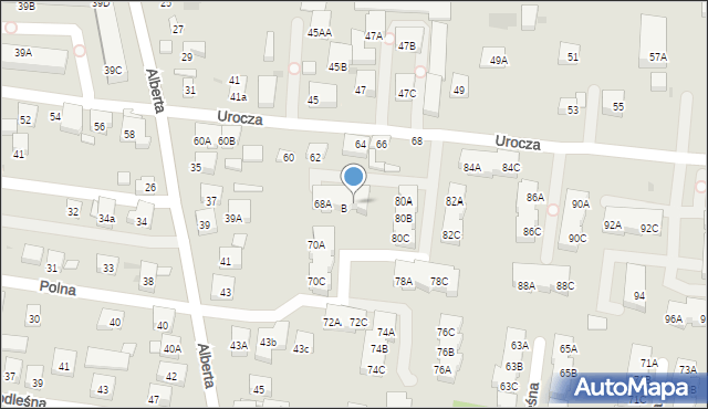 Warszawa, Urocza, 68C, mapa Warszawy