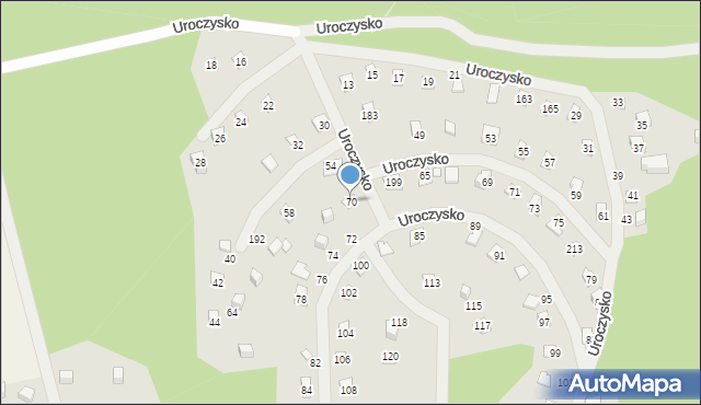 Zakroczym, Uroczysko, 70, mapa Zakroczym