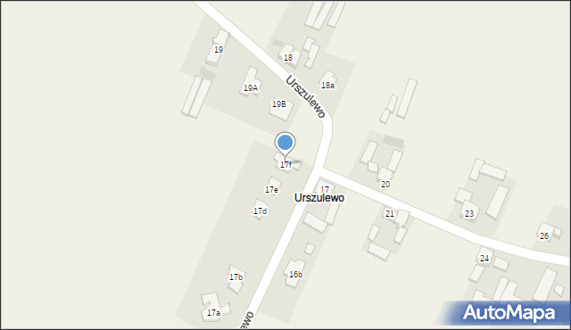 Zarzeczewo, Urszulewo, 17F, mapa Zarzeczewo