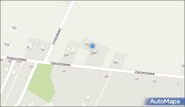 Zarzeczewo, Urszulewo, 23A, mapa Zarzeczewo