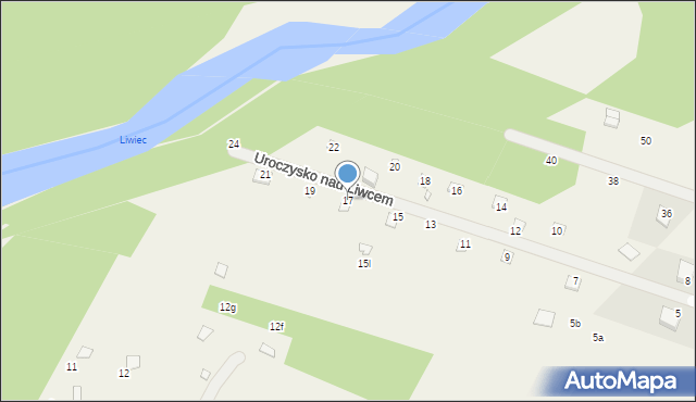 Zawiszyn, Uroczysko nad Liwcem, 17, mapa Zawiszyn