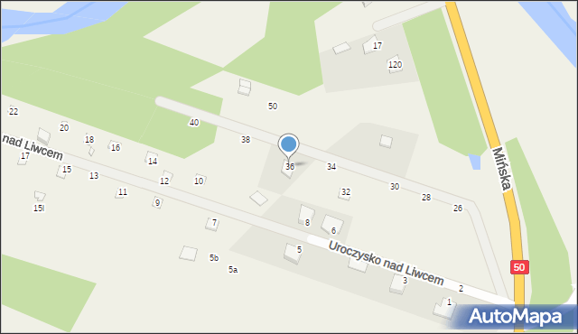 Zawiszyn, Uroczysko nad Liwcem, 36, mapa Zawiszyn