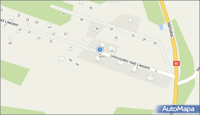 Zawiszyn, Uroczysko nad Liwcem, 5, mapa Zawiszyn