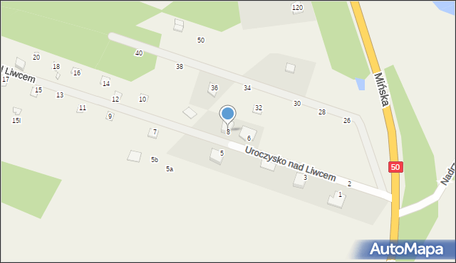 Zawiszyn, Uroczysko nad Liwcem, 8, mapa Zawiszyn