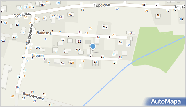 Zgłobice, Urocza, 9a, mapa Zgłobice