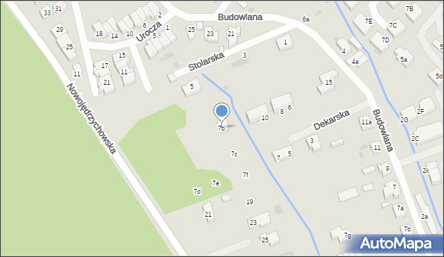 Zielona Góra, Urocza, 7b, mapa Zielona Góra