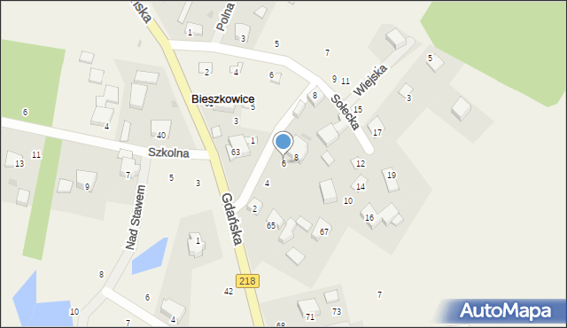 Bieszkowice, Usługowa, 6, mapa Bieszkowice