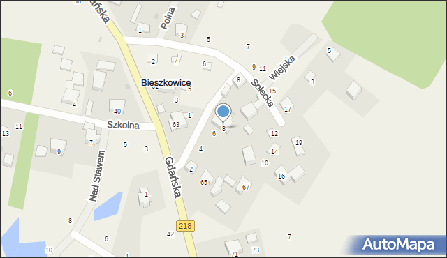 Bieszkowice, Usługowa, 8, mapa Bieszkowice