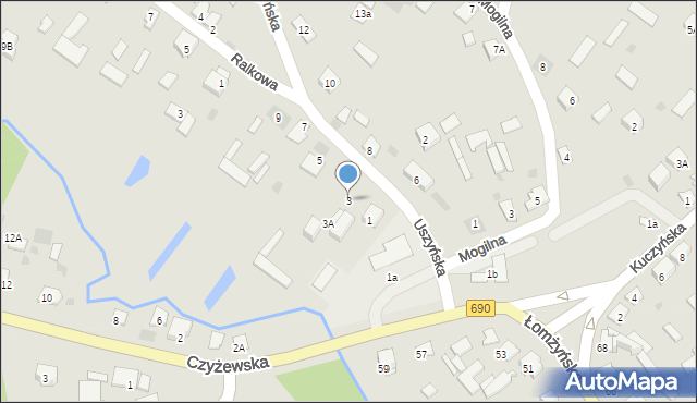 Ciechanowiec, Uszyńska, 3, mapa Ciechanowiec