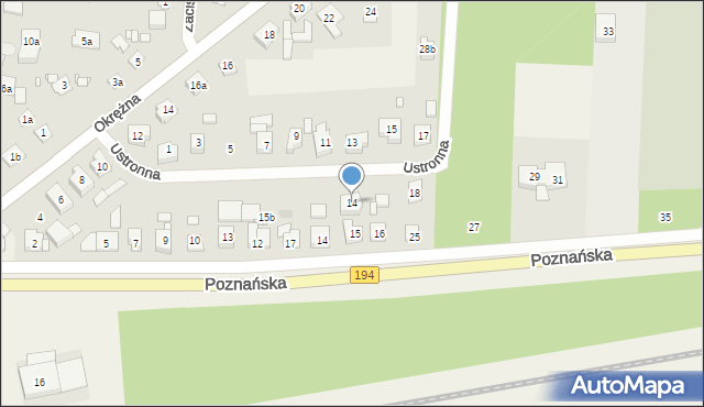 Jerzykowo, Ustronna, 14, mapa Jerzykowo