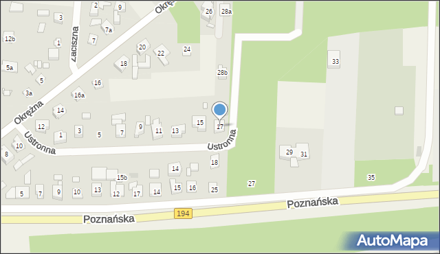 Jerzykowo, Ustronna, 17, mapa Jerzykowo