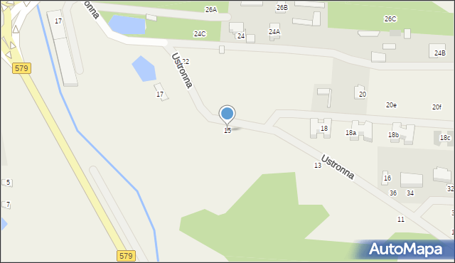 Kozery, Ustronna, 15, mapa Kozery