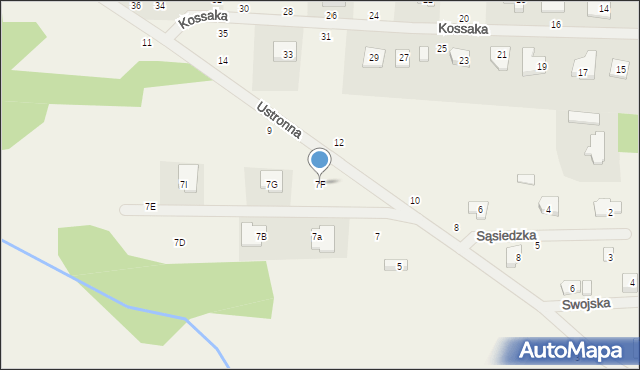 Kozery, Ustronna, 7F, mapa Kozery