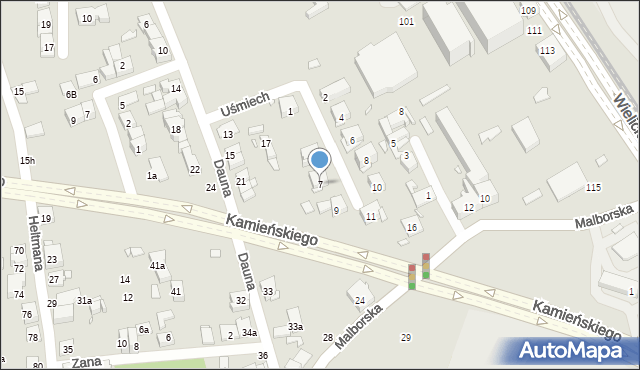 Kraków, Uśmiech, 7, mapa Krakowa