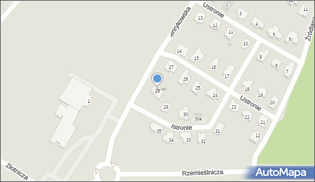 Leszno, Ustronie, 28, mapa Leszno