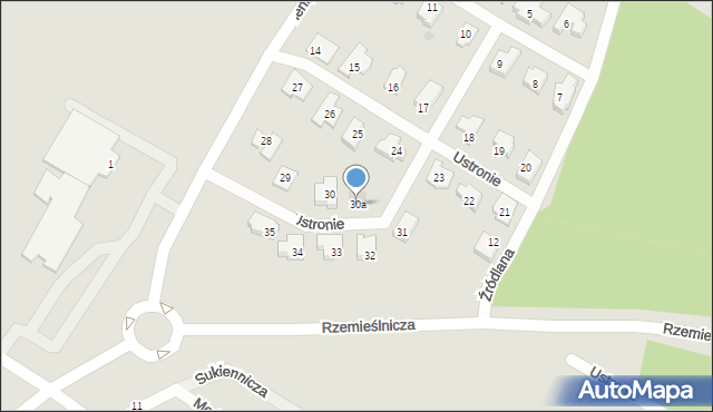 Leszno, Ustronie, 30a, mapa Leszno