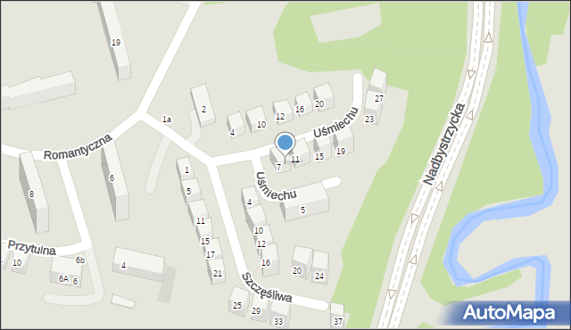 Lublin, Uśmiechu, 9, mapa Lublina