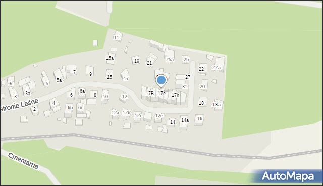 Międzyzdroje, Ustronie Leśne, 17e, mapa Międzyzdroje