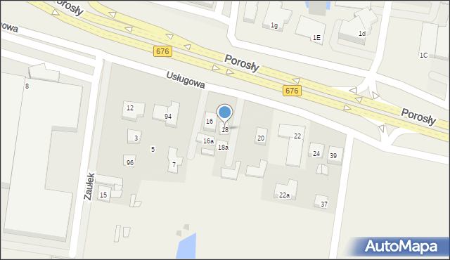 Porosły, Usługowa, 80/1, mapa Porosły