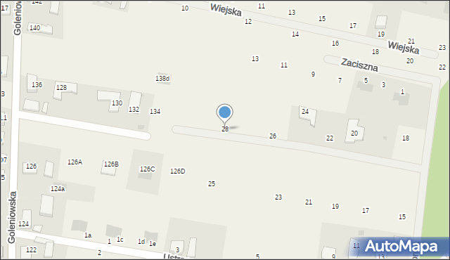 Rurzyca, Ustronna, 28, mapa Rurzyca