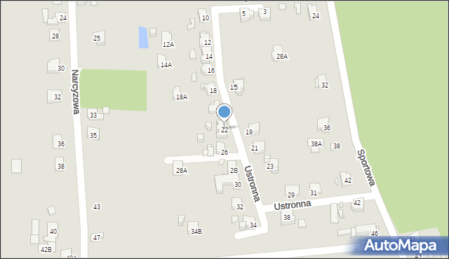 Rybnik, Ustronna, 22, mapa Rybnika