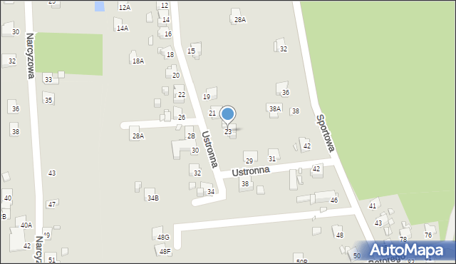 Rybnik, Ustronna, 23, mapa Rybnika