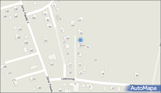 Rzeszów, Ustronna, 27, mapa Rzeszów