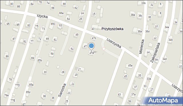 Rzeszów, Ustrzycka, 47a, mapa Rzeszów